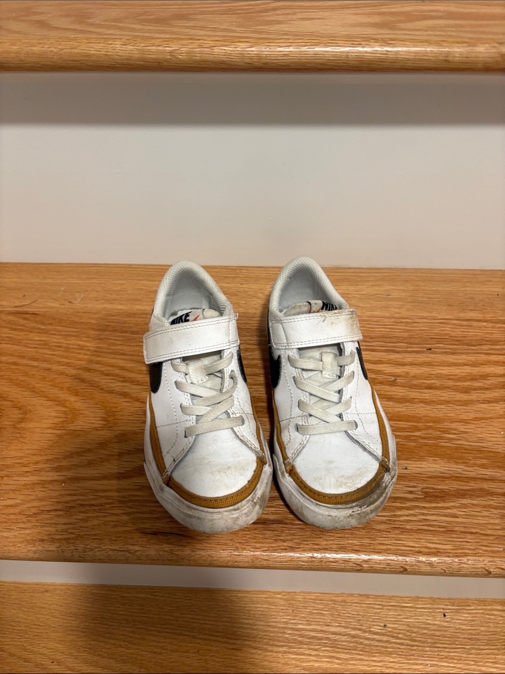Nike Kids White and Brown Accent Sneakers